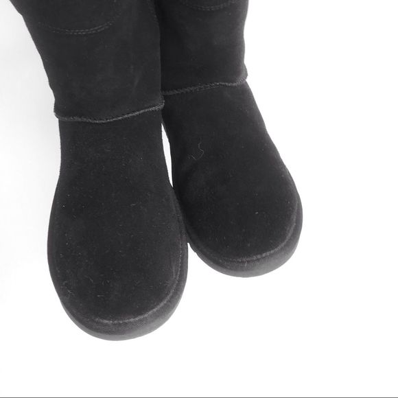 Koolaburra UGG Womens Andrah Tie Back Black Suede Sheepskin Boots Mid-Calf Sz. 8 - Picture 9 of 16